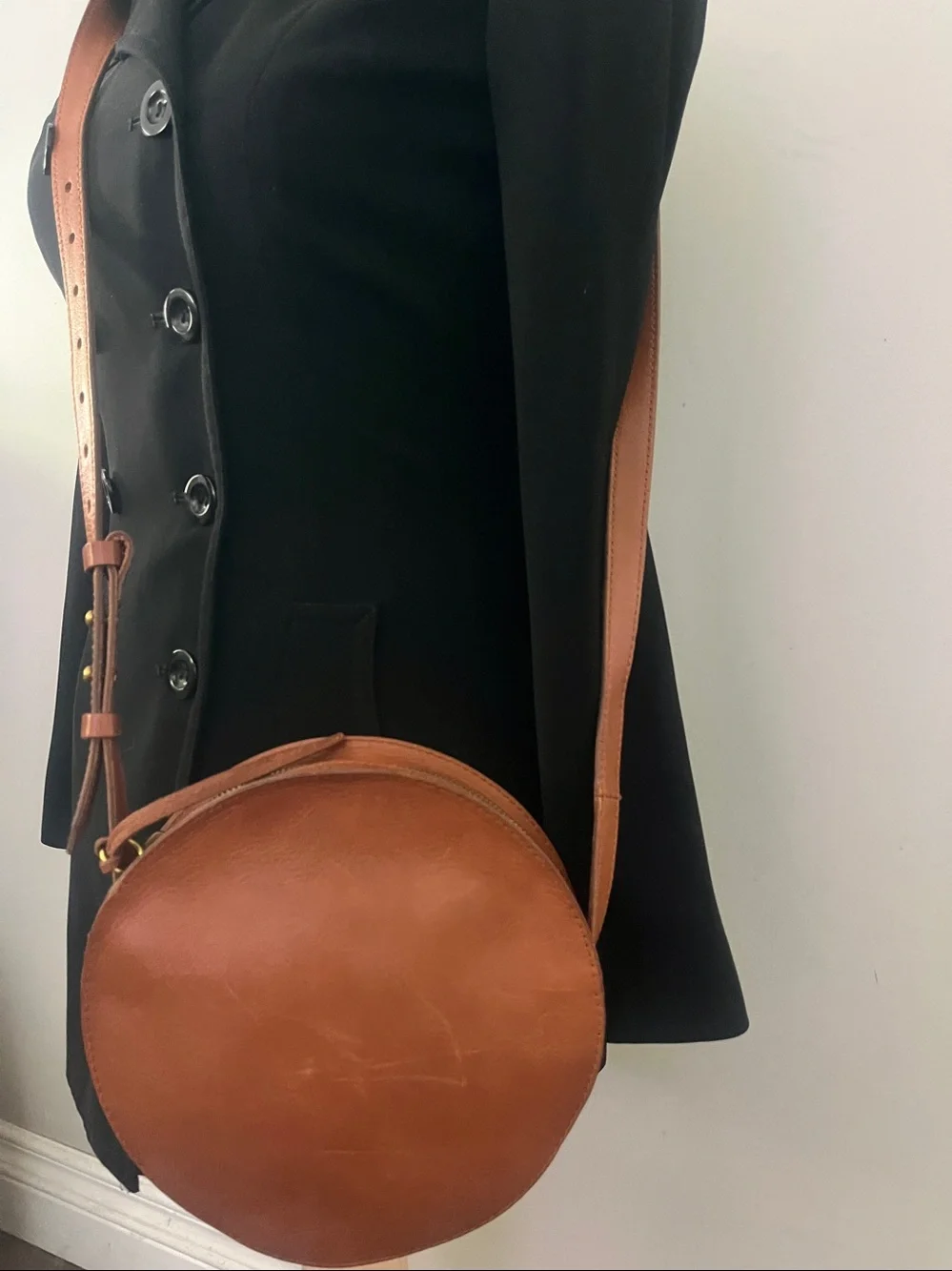 Madewell Simple Circle Leather Crossbody Bag